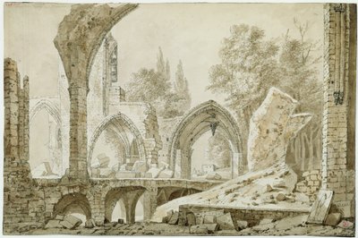 Interno della Chiesa di Sainte-Geneviève in rovina, 1807 da Mme. Duchateau